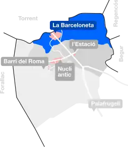 Poziția localității La Barceloneta de Llofriu