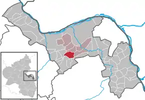 Poziția  Ober-Hilbersheim pe harta districtului Mainz-Bingen