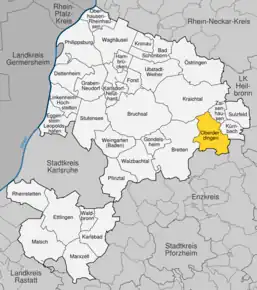 Poziția localității Oberderdingen