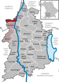 Poziția localității Obermeitingen