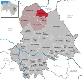 Poziția  Obernholz pe harta districtului Gifhorn
