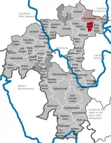 Poziția  Oberpleichfeld pe harta districtului Würzburg