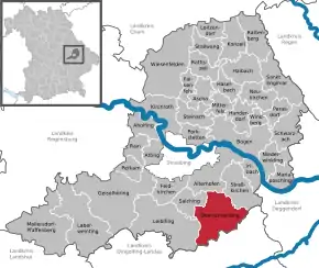 Poziția  Oberschneiding pe harta districtului Gemeinde