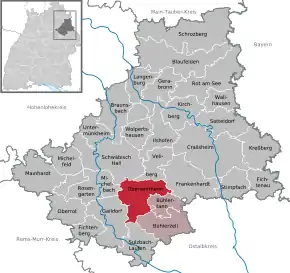 Poziția  Obersontheim pe harta districtului Schwäbisch Hall