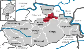 Poziția localității Obertshausen