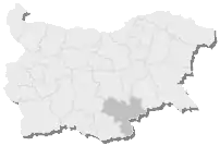 Harta regiunii Haskovo în cadrul Bulgariei