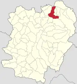 Amplasarea în cadrul județului