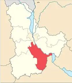 Poziția localității Raionul Obuhiv, Kiev