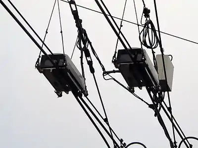 Macaz de viteză. Se observă unghiul mic al abaterii