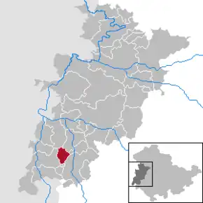 Poziția  Oechsen pe harta districtului Wartburgkreis