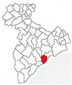 Amplasarea în cadrul județului