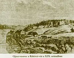 Cetatea văzută din marginea satului Oituz.