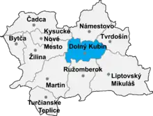 Poziția localității Districtul Dolný Kubín