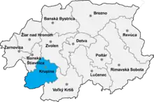 Poziția localității Districtul Krupina