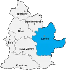 Poziția localității Districtul Levice