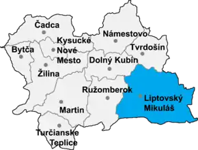 Districtul Liptovský Mikuláš în regiunea Žilina