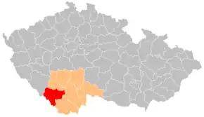 Poziția localității Districtul Prachatice
