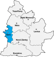 Poziția localității Districtul Šaľa