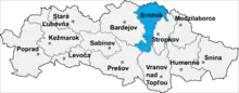Poziția localității Districtul Svidník