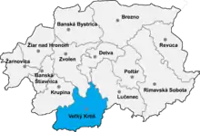 Poziția localității Districtul Veľký Krtíš