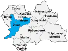 Poziția localității Žilina