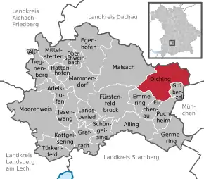 Poziția localității Olching