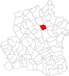 Amplasarea în cadrul județului