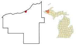 Location of Ontonagon, Michigan