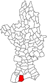 Amplasarea în cadrul județului