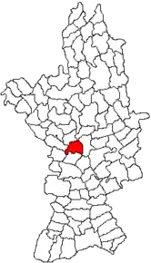 Amplasarea în cadrul județului