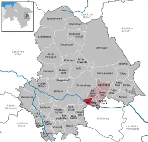 Poziția  Osloß pe harta districtului Gifhorn