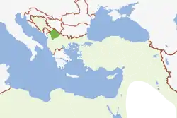 Localizarea provinciei Kosovo