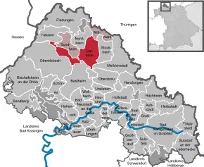 Poziția localității Ostheim vor der Rhön