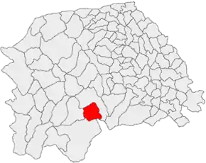 Amplasarea în cadrul județului