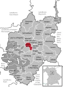 Poziția  Ottensoos pe harta districtului Nürnberger Land