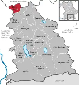 Poziția  Otterfing pe harta districtului Miesbach