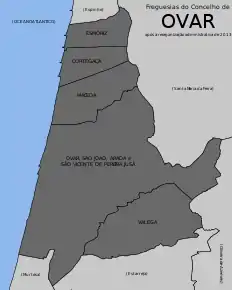 Poziția localității Ovar