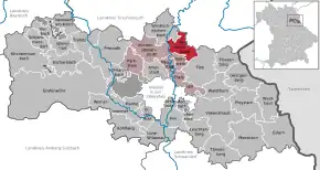 Poziția  Püchersreuth pe harta districtului Neustadt a.d.Waldnaab