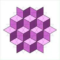 Pavare rombică suprapusă peste duala sa, pavarea trihexagonală