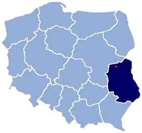 Poziția localității Międzyrzec Podlaski
