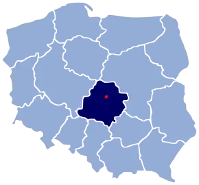 Poziția localității Łódź