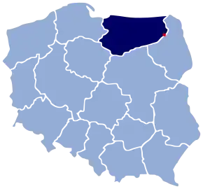 Poziția localității Ełk