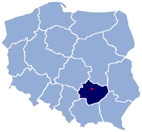 Poziția localității Kielce