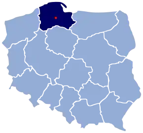 Poziția localității Kościerzyna