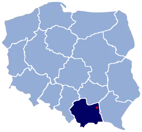 Poziția localității Tarnów