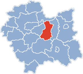 Poziția districtului în voievodatul Polonia Mică