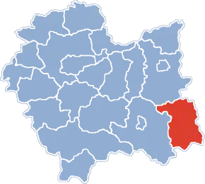 Poziția localității Județul Gorlice