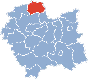 Poziția localității Județul Miechów