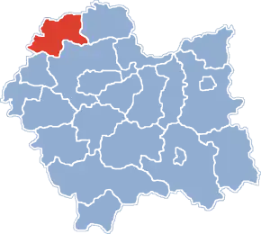Poziția localității Județul Olkusz