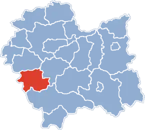 Poziția județului în voievodatul Polonia Mică